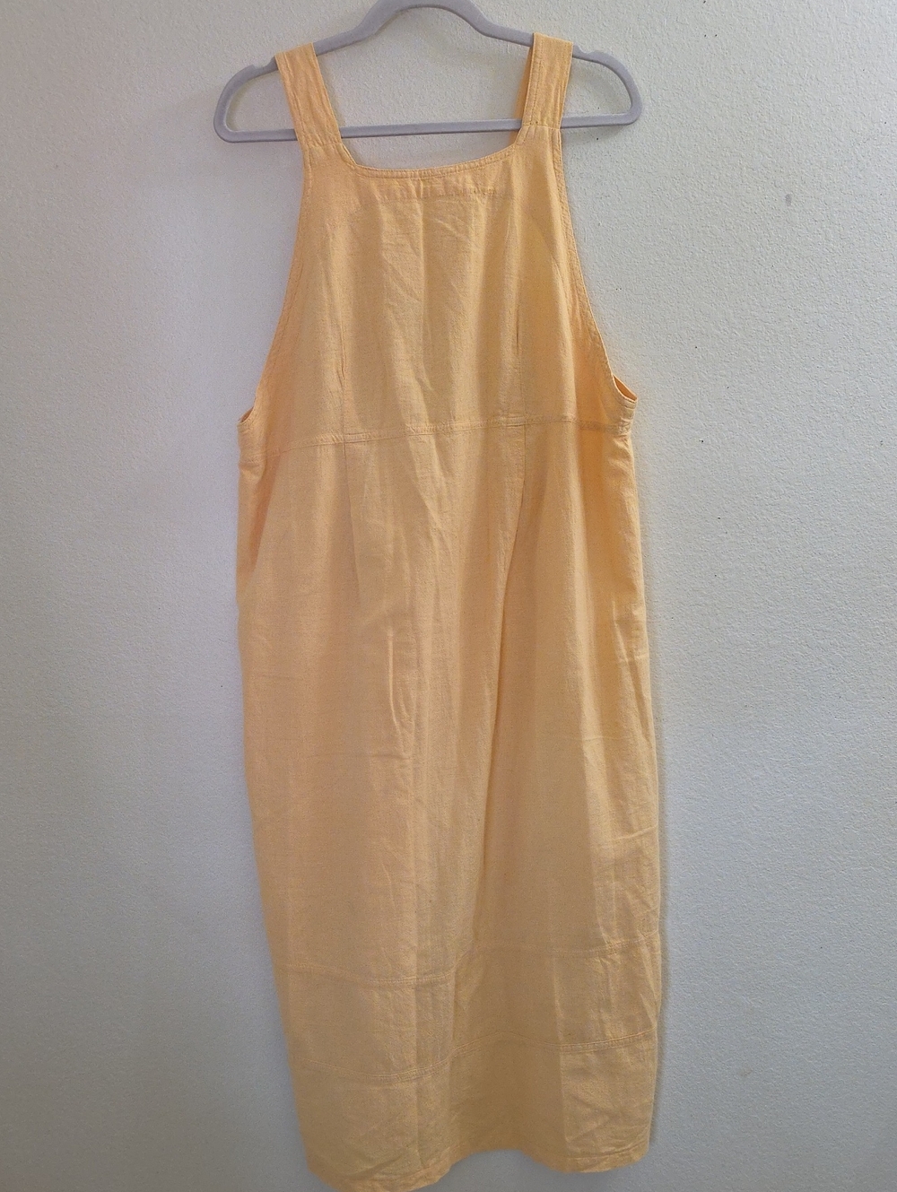 Rare Vintage 90's Retro  Pinafore-style Overall Midi Cotton Dress, Large